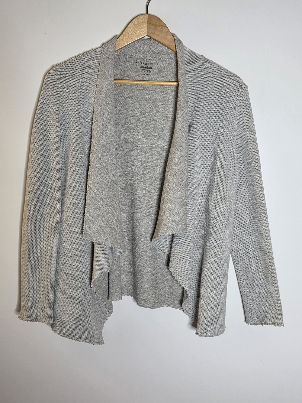 Majestic Paris Neiman Marcus drape front terrycloth fleece sweatshirt Size XS